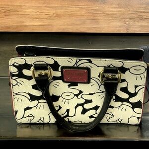 Mickey Mouse hands OG loungefly 10 x 6.5 inches black white satchel